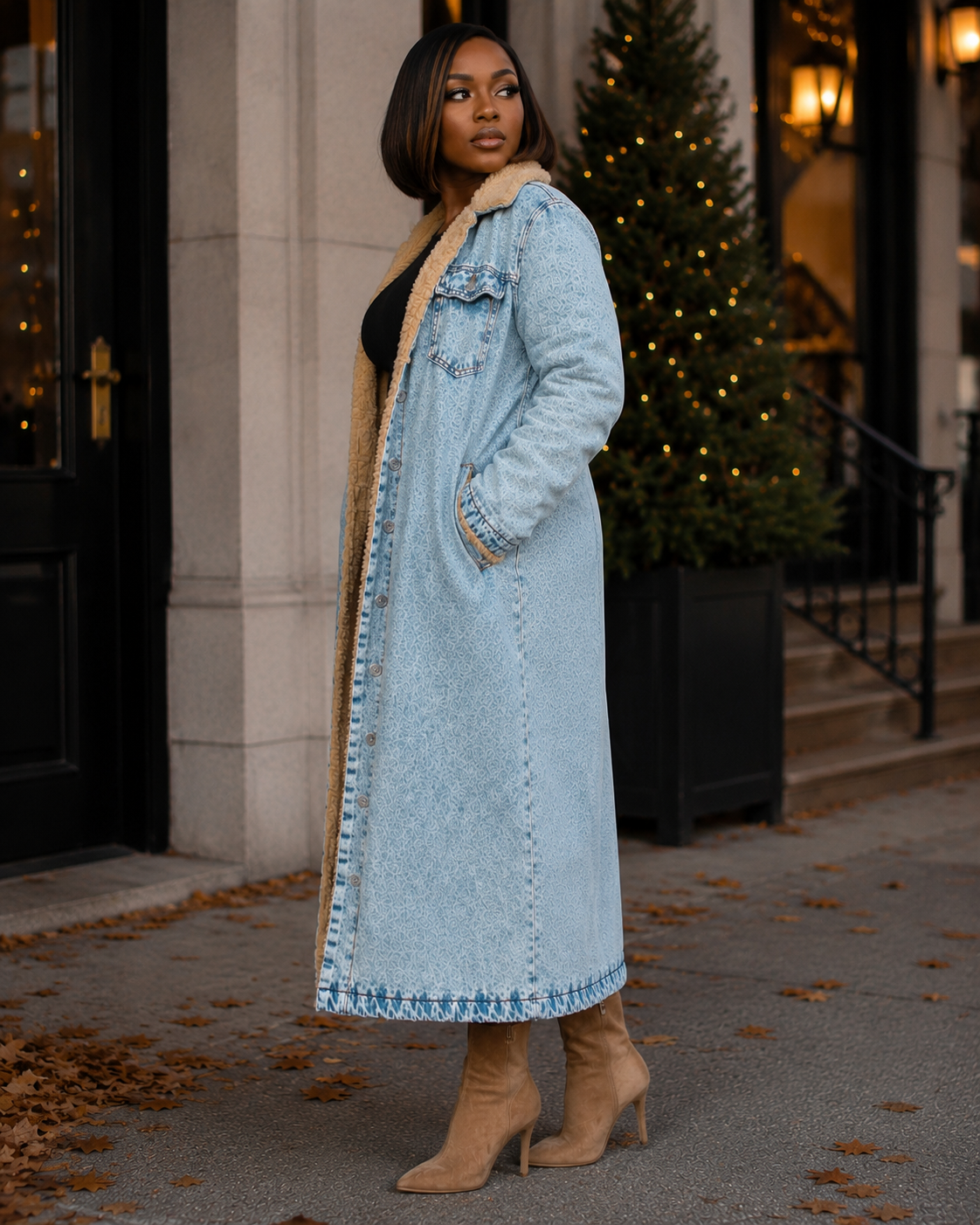 Weekend Chill Oversized Denim Trench Coat