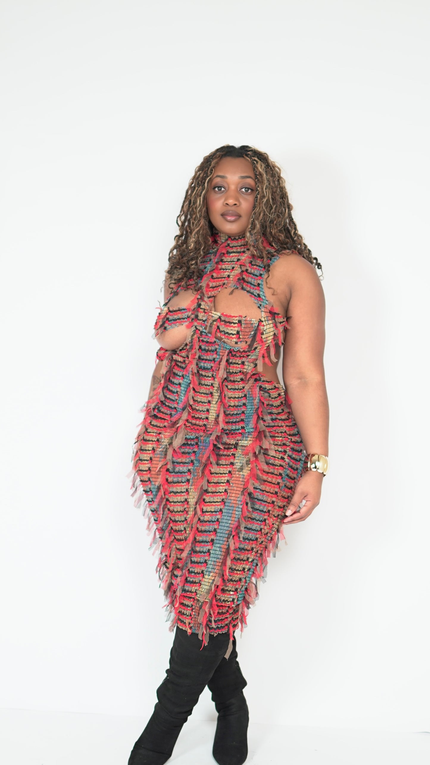 After Dark Fringe Backless Dress