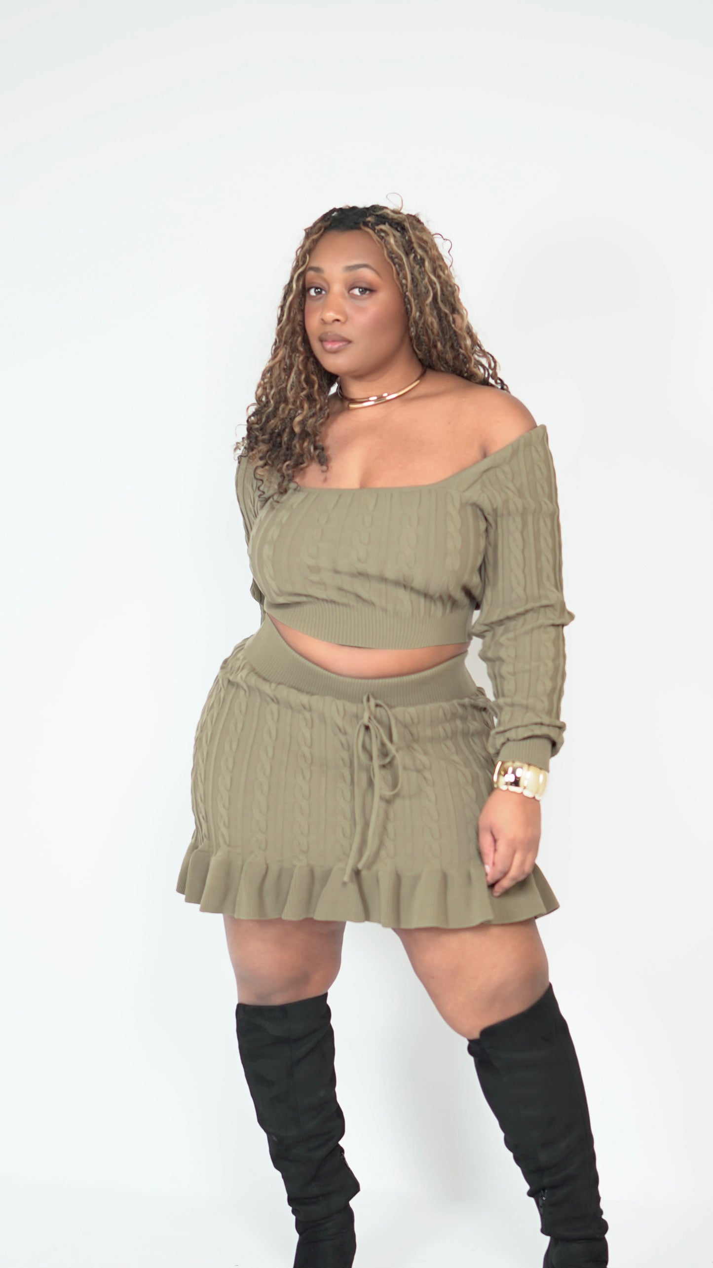 Olive Mood Knit Set