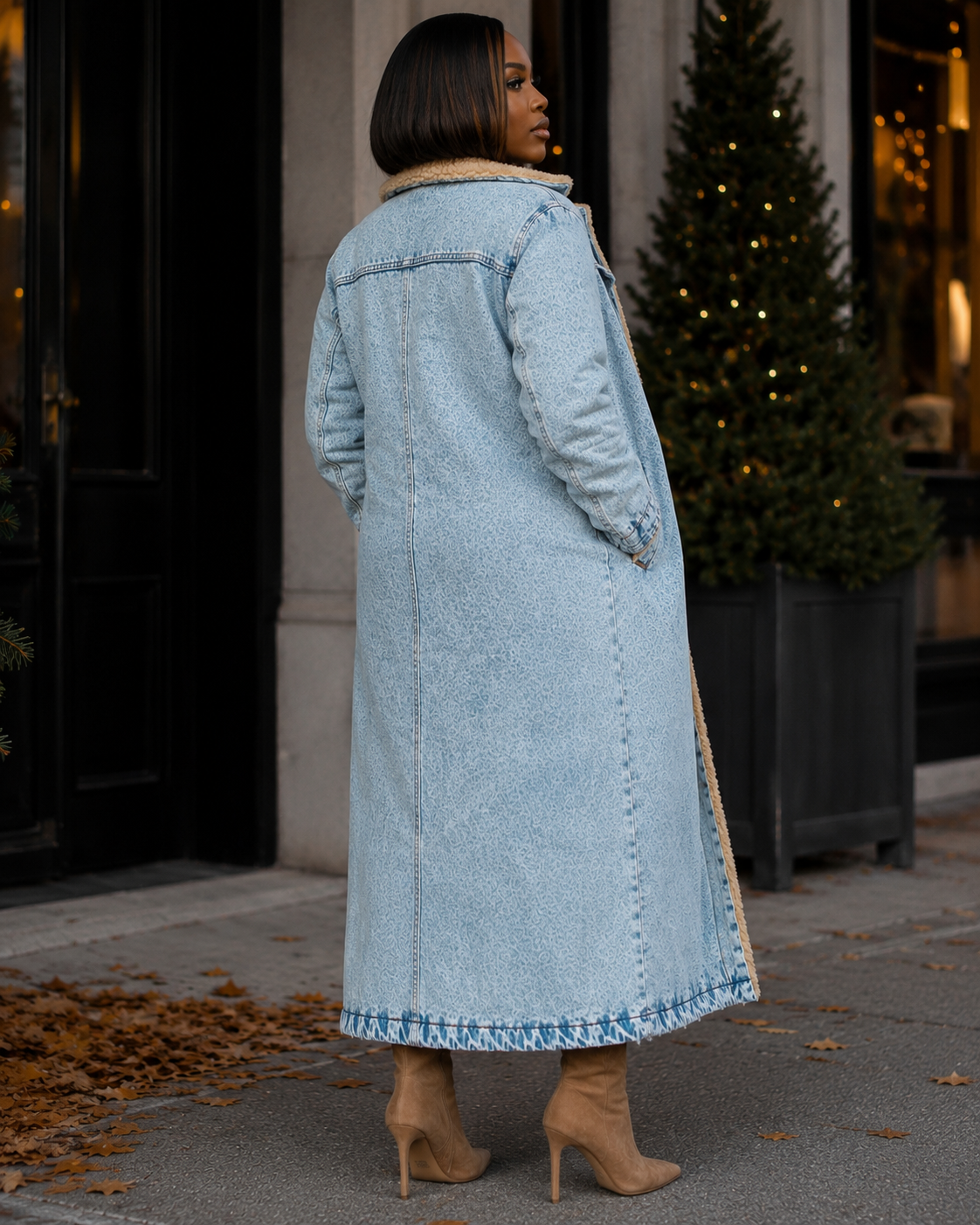 Weekend Chill Oversized Denim Trench Coat